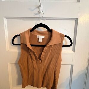 House of Harlow 1960 Camel Ribbed Tank Top